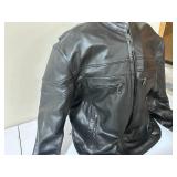 Allstate Leather Black Leather Motorcycle Jacket- Size 60