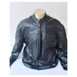 Allstate Leather Black Leather Motorcycle Jacket- Size 60