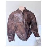 ALLSTATE Leather Men’s Cafe Brown Vented Touring Jacket Size 54