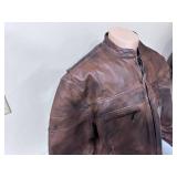 ALLSTATE Leather Men’s Cafe Brown Vented Touring Jacket Size 54