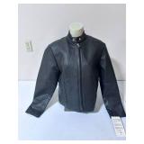 Allstate Leather Black Leather Motorcycle Jacket- Size L