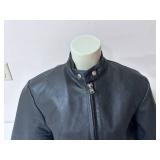 Allstate Leather Black Leather Motorcycle Jacket- Size L