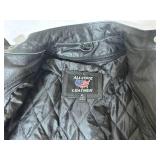 Allstate Leather Black Leather Motorcycle Jacket- Size L