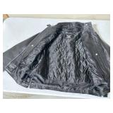 Allstate Leather Black Leather Motorcycle Jacket- Size L