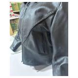 All-State Leather Black Leather Motorcycle Jacket- Size Large
