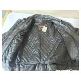 All-State Leather Black Leather Motorcycle Jacket- Size Large