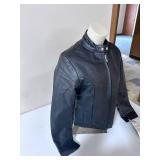 All-State Leather Black Leather Motorcycle Jacket - Size Small