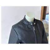 All-State Leather Black Leather Motorcycle Jacket - Size Small