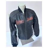 Harley Davidson Black Leather Motorcycle Jacket - Size Extra Small