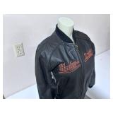 Harley Davidson Black Leather Motorcycle Jacket - Size Extra Small