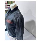 Harley Davidson Black Leather Motorcycle Jacket - Size Extra Small