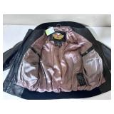 Harley Davidson Black Leather Motorcycle Jacket - Size Extra Small