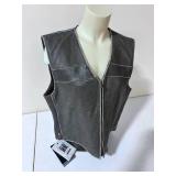River Road Leather Riding Vest - Size 2XL