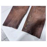 All - State Leather Brown Belt Less Chaps - Size Med.