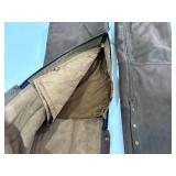 All - State Leather Brown Belt Less Chaps - Size Small
