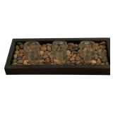 Beautiful Decor including Vase Bud, Candle Holder and Rectangular Tray with Stones and Tea Light Holders
