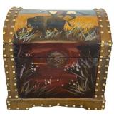 Vintage Native American Hand Painted Small Decorative Chest