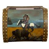 Vintage Native American Hand Painted Small Decorative Chest