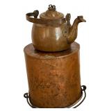Vintage Copper Pail / Bucket and Tea Kettle