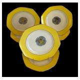 Six Vintage Noritake Plates in Beautiful Yellow, White and Blue and Yellow Flowers