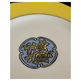 Six Vintage Noritake Plates in Beautiful Yellow, White and Blue and Yellow Flowers