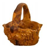 Vintage Hand Carved Wood Burled Basket / Bowl