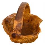 Vintage Hand Carved Wood Burled Basket / Bowl