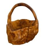 Vintage Hand Carved Wood Burled Basket / Bowl