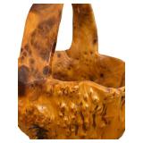 Vintage Hand Carved Wood Burled Basket / Bowl