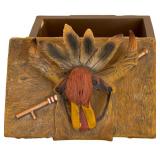 Collectable Native American Decorative Items including a Hand Woven Basket