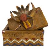 Collectable Native American Decorative Items including a Hand Woven Basket