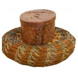 Collectable Native American Decorative Items including a Hand Woven Basket