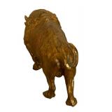 Vintage Decor including Little Elk Hunts Buffalo by Jessie Brewer McGraw and Two Buffalo Sculptures