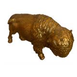 Vintage Decor including Little Elk Hunts Buffalo by Jessie Brewer McGraw and Two Buffalo Sculptures