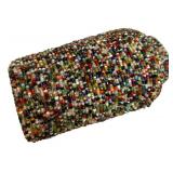 Vintage Hand Beaded Vase and Mosaic Multiple Colored Frame includes Indian Triable Spearheads