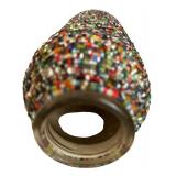 Vintage Hand Beaded Vase and Mosaic Multiple Colored Frame includes Indian Triable Spearheads