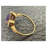 Beautiful Vintage 14k Gold and Amethyst Ring