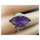 Beautiful Vintage 14k Gold and Amethyst Ring