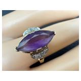 Beautiful Vintage 14k Gold and Amethyst Ring