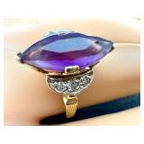 Beautiful Vintage 14k Gold and Amethyst Ring