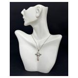 Vintage Sterling Silver Cross Necklace