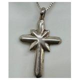 Vintage Sterling Silver Cross Necklace
