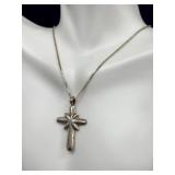 Vintage Sterling Silver Cross Necklace
