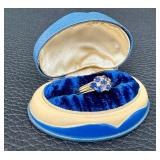 Gorgeous Vintage 14K Gold, Sapphire and Diamond Ring