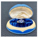 Gorgeous Vintage 14K Gold, Sapphire and Diamond Ring