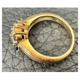Gorgeous Vintage 14K Gold, Sapphire and Diamond Ring