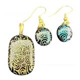 Beautiful Glass Earrings and Pendant Set