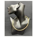 Vintage Italian 14K Gold Double Sided Omega Style Necklace