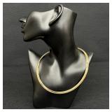 Vintage Italian 14K Gold Double Sided Omega Style Necklace