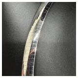 Vintage Italian 14K Gold Double Sided Omega Style Necklace